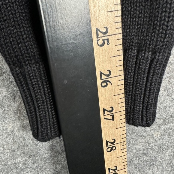 LL Bean Cardigan Sweater Mens XLT Black Cotton V Neck Button Front Knit Grandpa - Picture 12 of 15